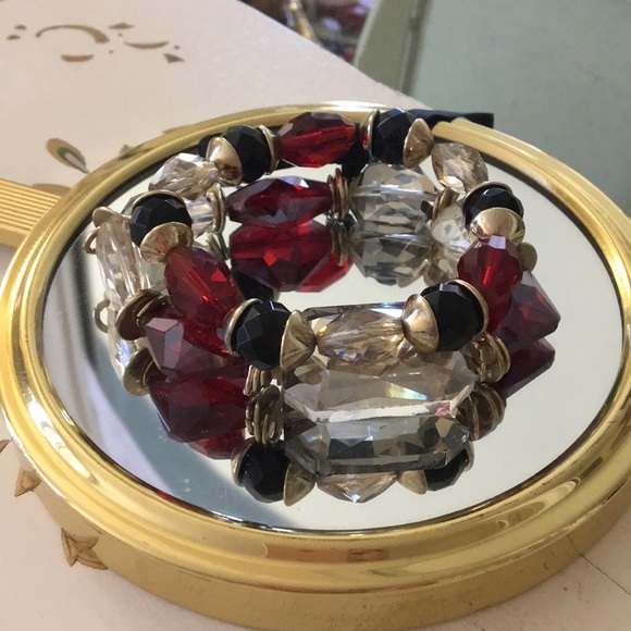 Gorgeous glass Beaded duo NWOT - Picture 3 of 6